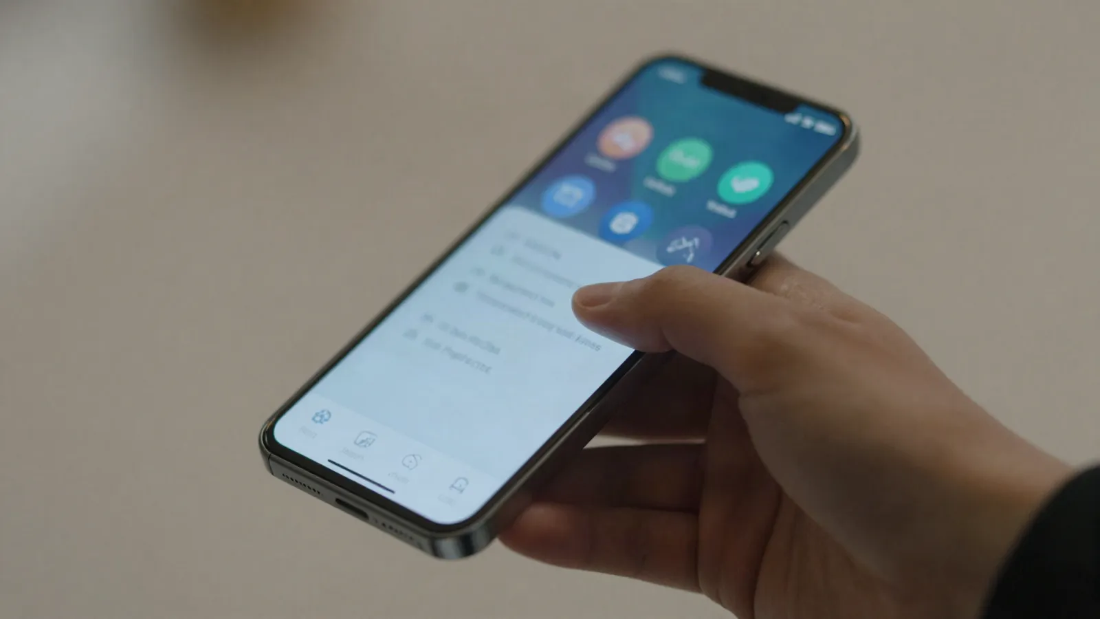 Smartphone affichant des réglages de l’appareil