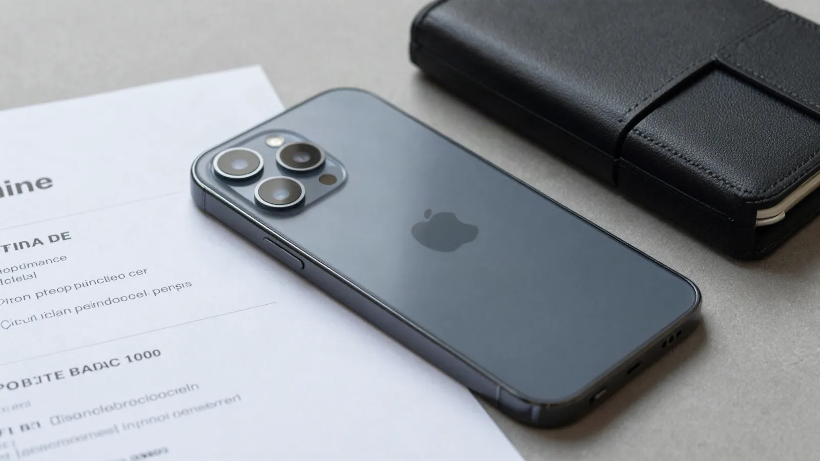 Smartphone et coffret posés sur une table